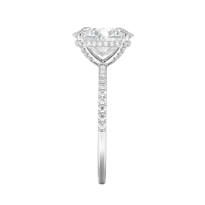 oval cut diamond ring with 1.25 carat lab grown diamonds, ideal for weddings