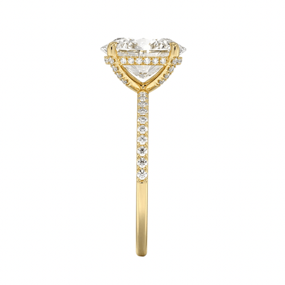 1.25 carat oval engagement ring with hidden halo, perfect for weddings or engagements