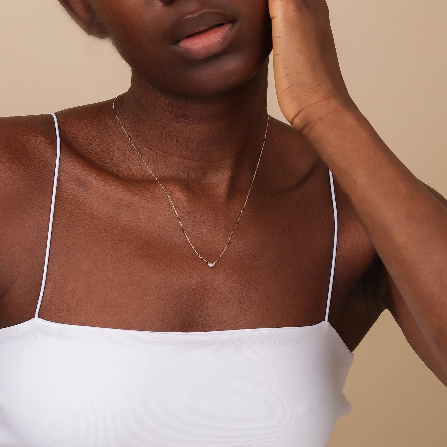 0.1 carat heart shape lab grown diamond necklace for birthday gift 