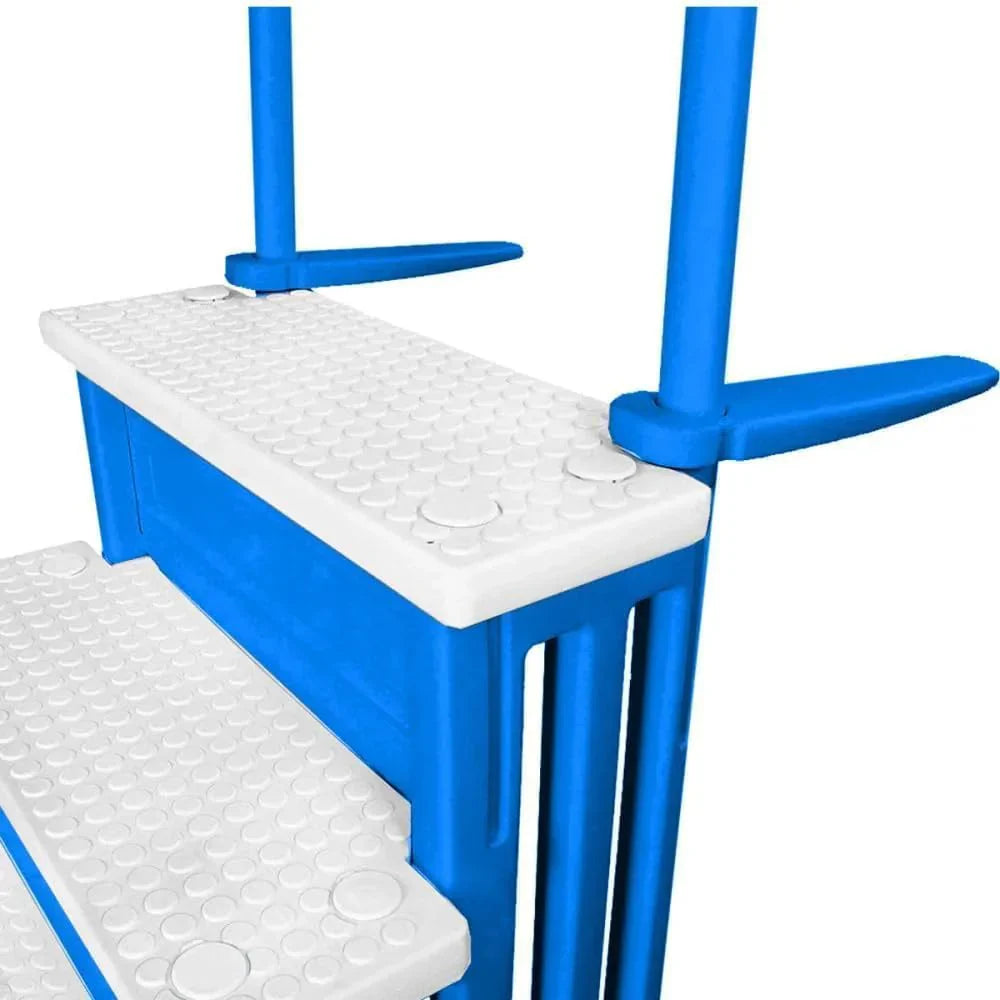 Select Anti-Slip in-Pool Steps | Gray | for Above Ground Swimming Pools | Can Mount to Decks 48" to 54" H | Safety Stairs Capacity Up to 300 lbs