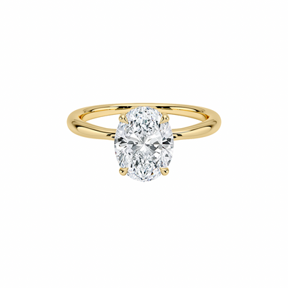 14K Classic Oval Diamond Wedding Rings