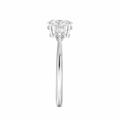 14K Gold Oval Cut Diamond Ring