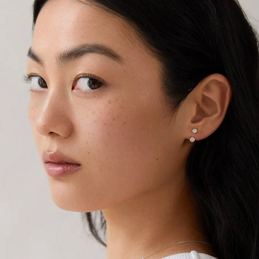 Lab Grown Diamond Earrings(1/2ct.) in 9k