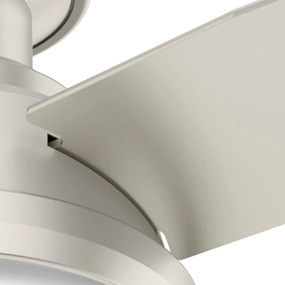 Hunter Fan Company Dempsey Low Profile Indoor / Outdoor Ceiling Fan with LED Light and Remote Control, 44", Matte Nickel