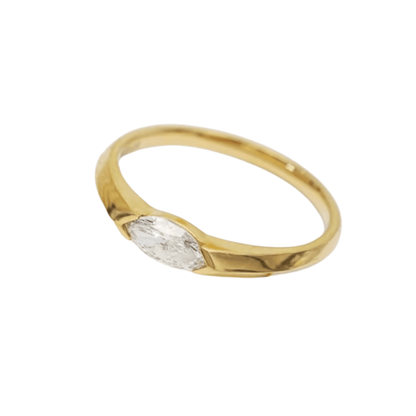 14k yellow gold diamond ring featured marquise lab grown diamond, ideal for anniversaries gift