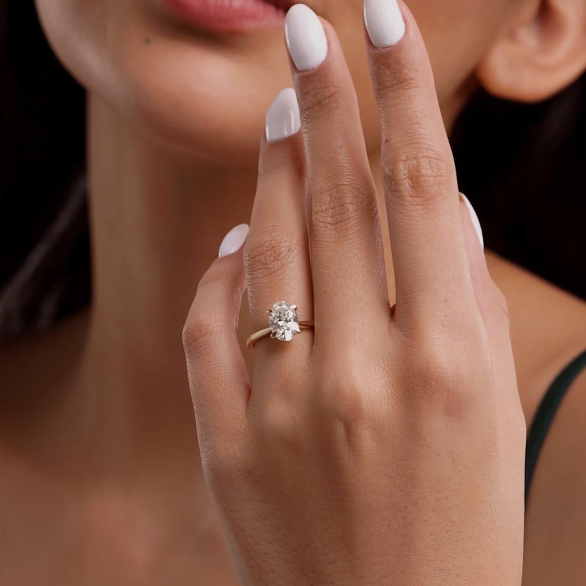 1ct. Oval Diamond solitaire ring in yellow gold for brides, lab grown and elegant