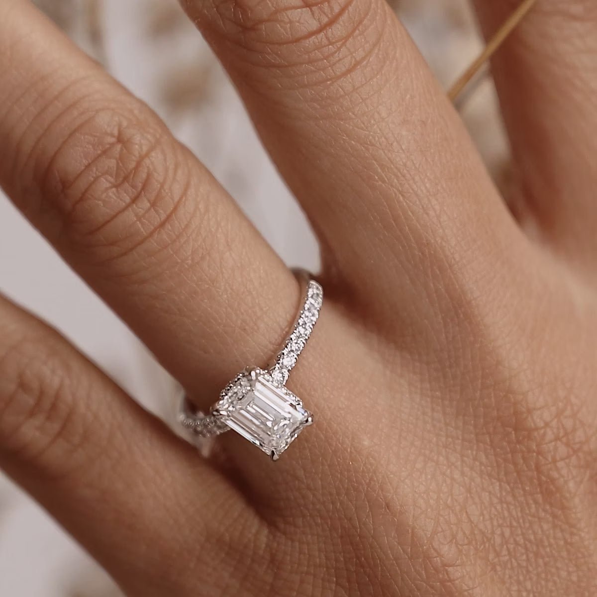 best lab grown diamond engagement rings (1 carat total) in 14k white gold