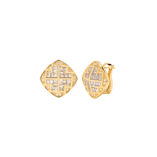 1 carat baguette diamond earrings for birthday or anniversaries gift, lab grown, conflict free