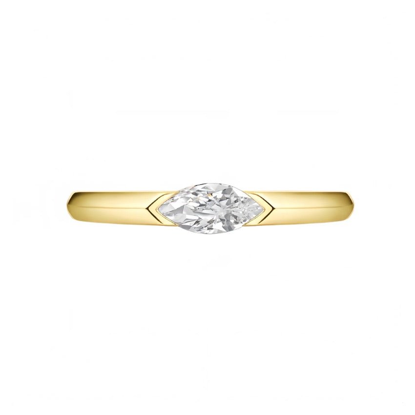 1 carat marquise diamond ring in 14k yellow gold, perfect for daily wear or anniversaried