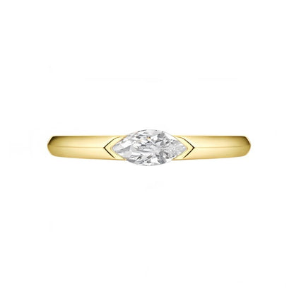 1 carat marquise diamond ring in 14k yellow gold, perfect for daily wear or anniversaried