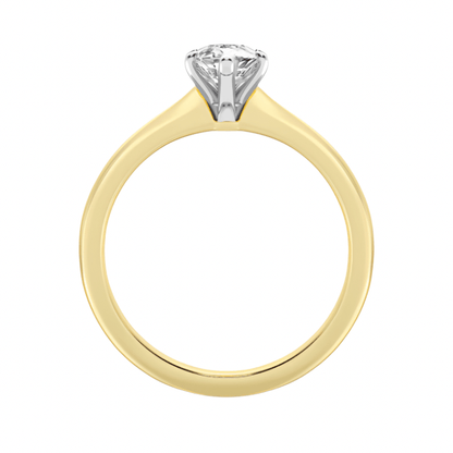1 carat marquise diamond engagement rings in yellow gold, lab grown and IGI certified