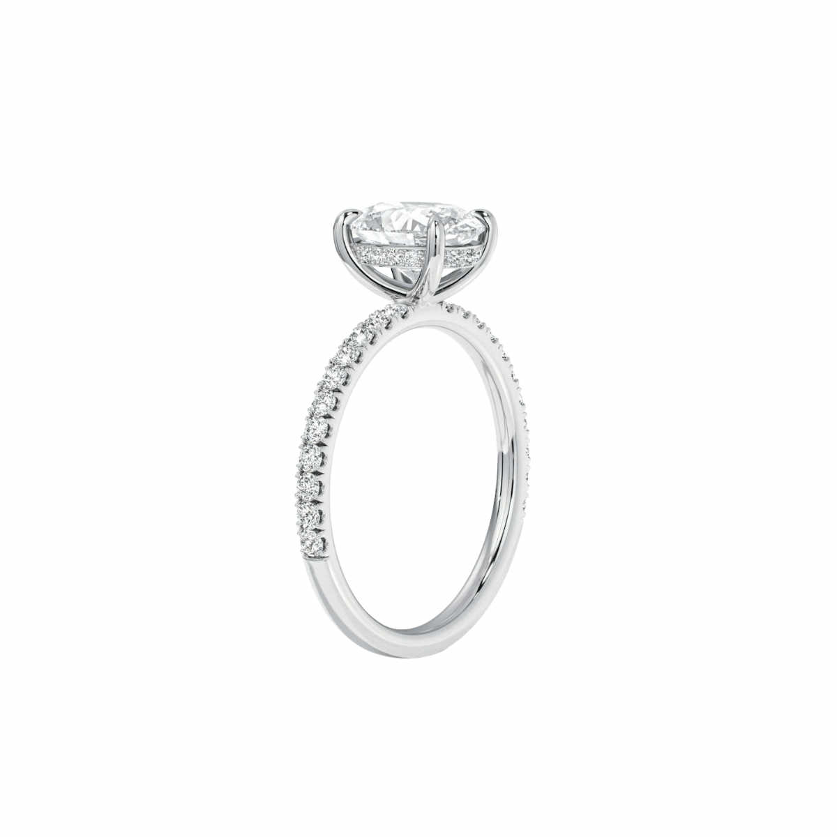 1 carat oval cut diamond engagement ring in 14k white gold, ideal for brides