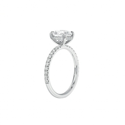 1 carat oval cut diamond engagement ring in 14k white gold, ideal for brides