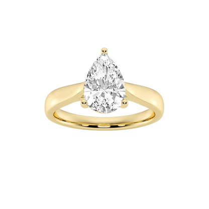 1 carat pear shaped solitaire engagement ring for brides