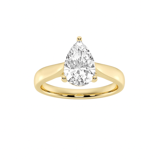 1 carat pear shaped solitaire engagement ring for brides