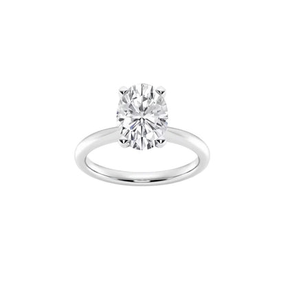 1 carat oval cut diamond engagement ring in 14k white gold