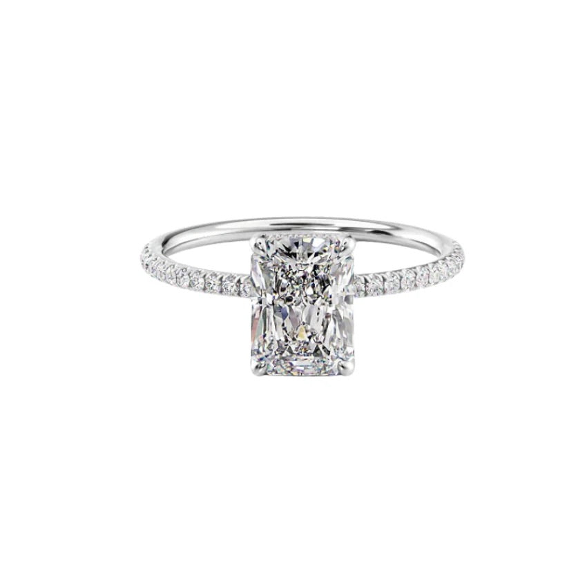 Radiant Cut Engagement Rings(1.0ct.) In 14K Gold Lab Diamond