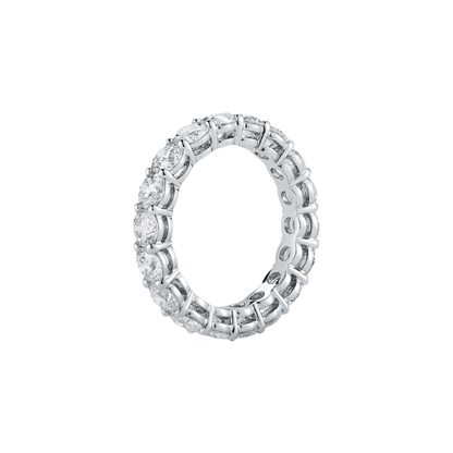 2 ct. round diamond eternity band in 14k white gold, ideal for couples to proposal
