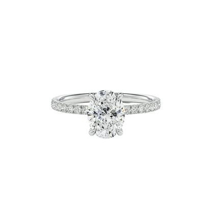 2ct. white gold oval diamond engagement ring, perfect for proposals