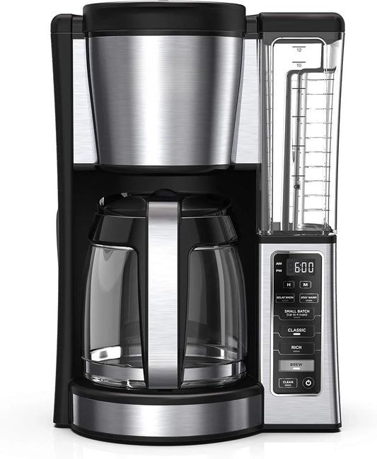 12-Cup Programmable Coffee Brewer, 2 Brew Styles, Adjustable Warm Plate, 60oz Water Reservoir, Delay Brew - Black/Stainless Steel