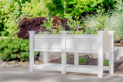 Cambridge 68.5"W x 24"L Vinyl Raised Planter with Extension Kit