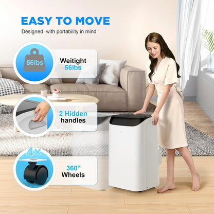 Portable Air Conditioners with Remote Control, 3-in-1 Free Standing Cooling AC Unit with Fan & Dehumidifier, Cools Room up to 700 sq.ft, Smart/Sleep Mode,3 Speed,Auto Swing,24H Timer