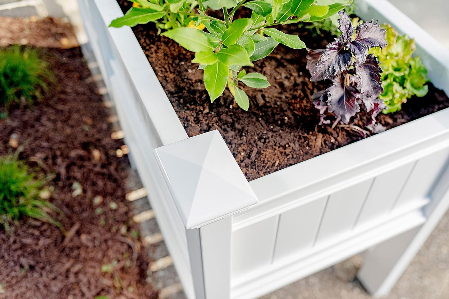 Cambridge 68.5"W x 24"L Vinyl Raised Planter with Extension Kit