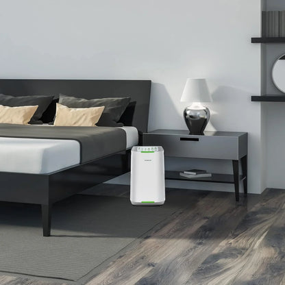 Smart Air Purifiers, ZERO Waste & ZERO Filter Replacements, Covers Up to 2002 Sq.Ft. for Home Large Room Bedroom, 30°, 60°, 90° Vents, 6 Fan Speeds, Sleep Mode, Timer, white