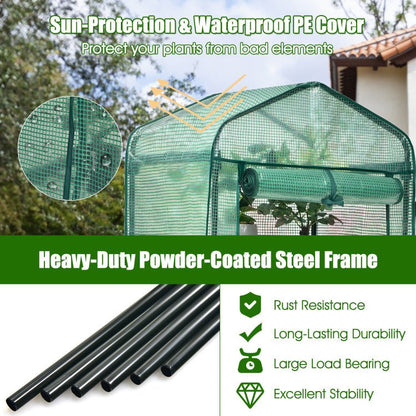 Heavy-Duty 4-Tier Portable Mini Greenhouse With Weatherproof Cover