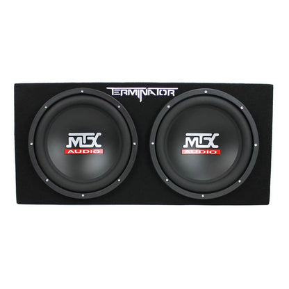 MTX TNE212D 12" Subwoofer (2 Pack) + Monoblock Amplifier (2 Pack) + Amp Wire Kit