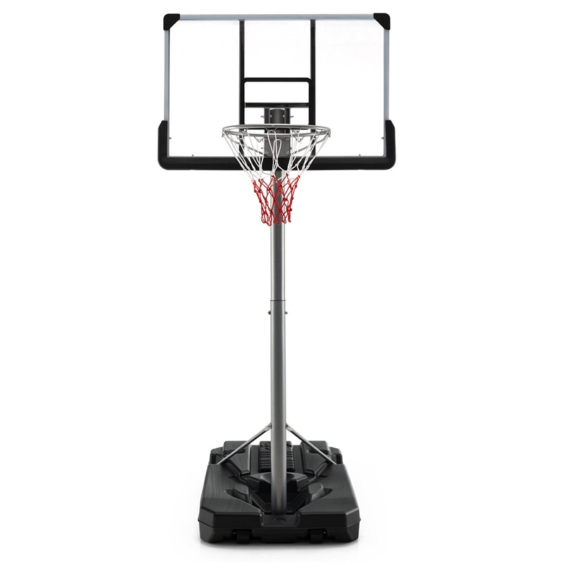 Portable Outdoor Basketball Hoop 64’’-79’’ Adjustable Poolside Basketball Goal System with 44" Backboard Wheeled Fillable Base