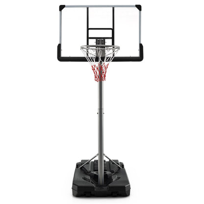 Portable Outdoor Basketball Hoop 64’’-79’’ Adjustable Poolside Basketball Goal System with 44" Backboard Wheeled Fillable Base