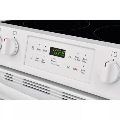 30 in. 5.0 cu. ft. Single Oven White with NVS Black Glass