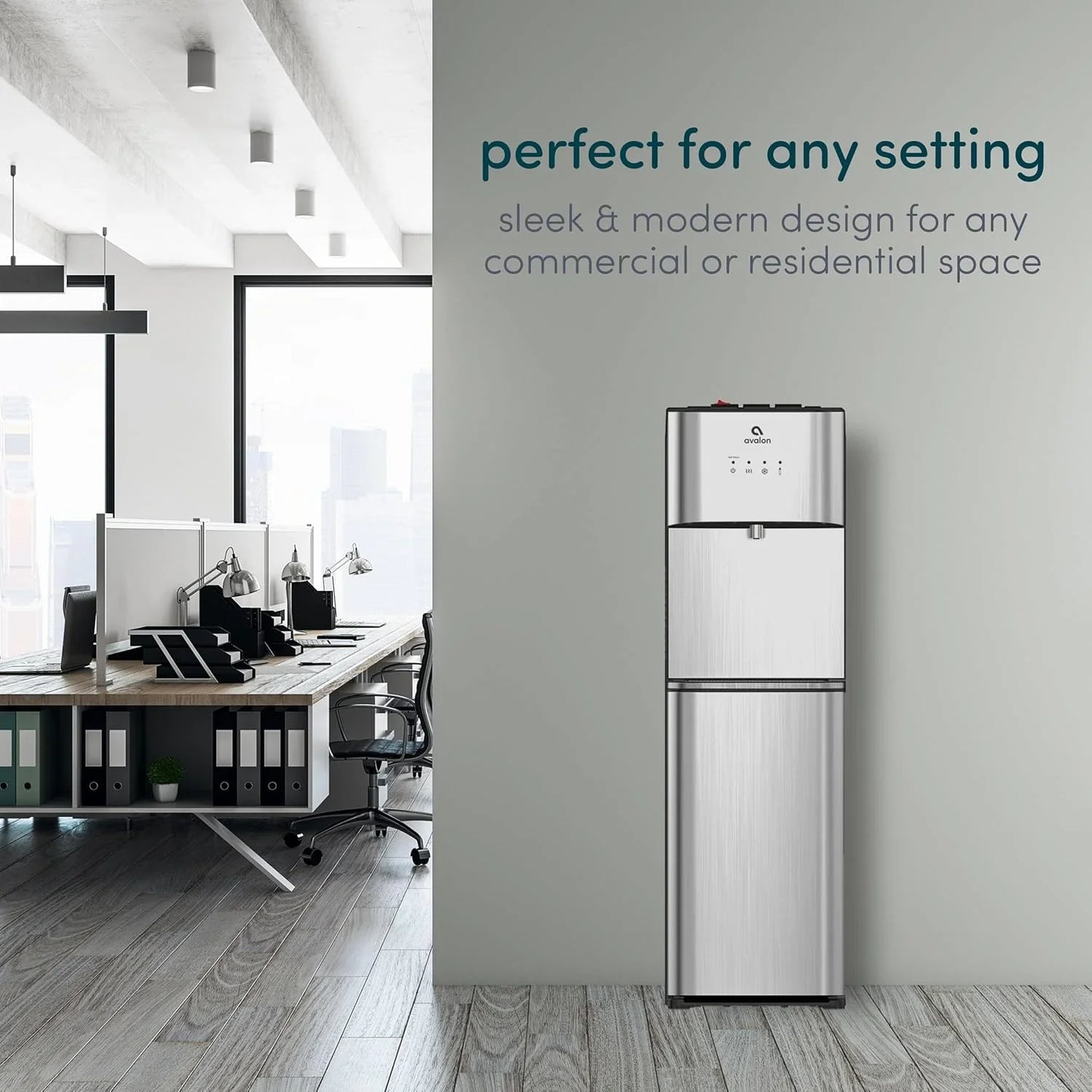 Limited Edition Self Cleaning Water Cooler Water Dispenser - 3 Temperature Settings - Hot, Cold & Room Water, Durable Stainless Steel Construction, Bottom Loading .
