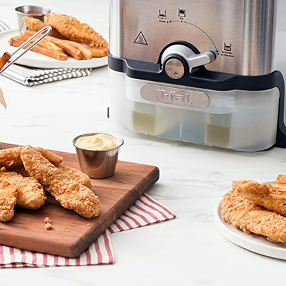 T-Fal Ultimate Steel Deep Fryer with Basket 3.5 Liter Oil and 2.6 Pound Food Capacity