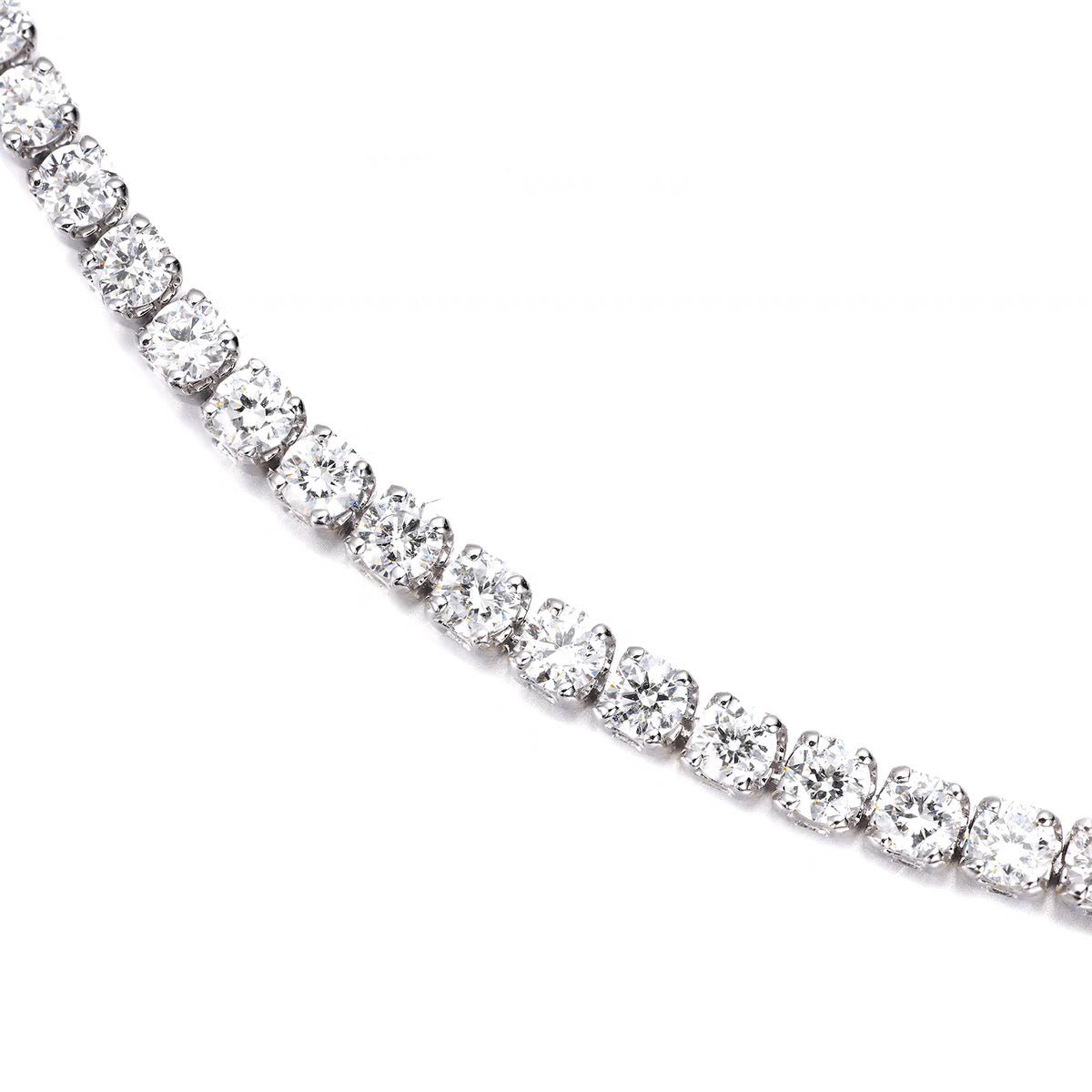 6 carat four prong setting lab grown diamond tennis necklace for women