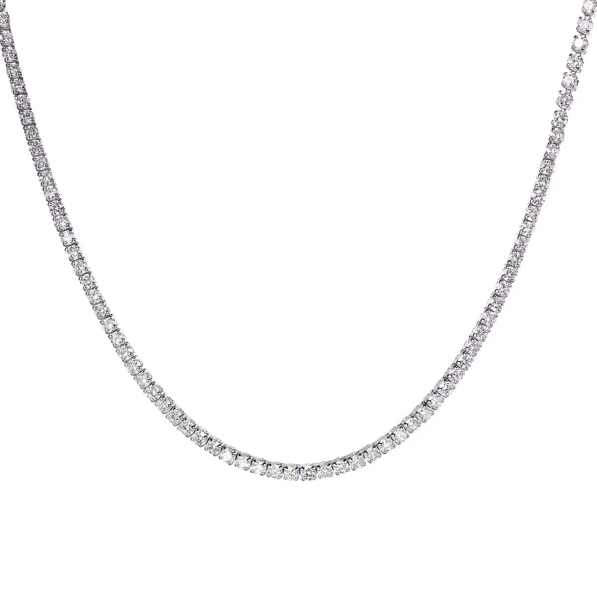 9k white gold 6 carat lab grown diamond tennis necklace for women