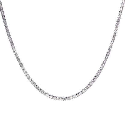 9k white gold 6 carat lab grown diamond tennis necklace for women
