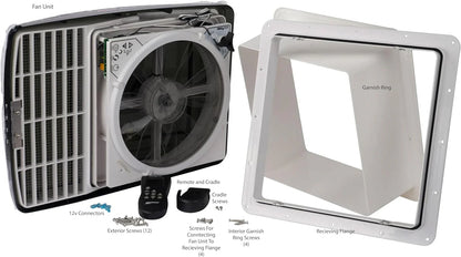 Air 00-07500K MaxxFan Deluxe with Remote - Smoke, Black
