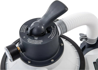 Intex 26651EG Krystal Clear 16 Inch 3,000 GPH Above Ground Pool Sand Filter Pump with Automatic Timer, GFCI, and 6 Function Control, Gray