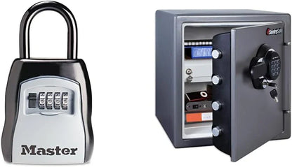 Key Lock Box, Outdoor Lock Box Bundle with SentrySafe Fireproof and Waterproof Safe, 1.23 Cubic Feet