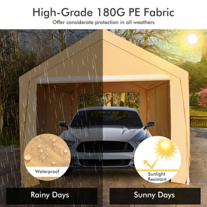 Premium 10x20ft Steel Portable Carport Canopy With Removable Sidewalls