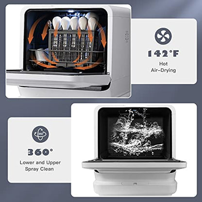 Portable Countertop Dishwasher, with 7.5L Openable Water Tank