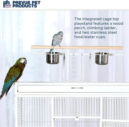 Pet Products Wrought Iron Select Bird Cage 3154C, Chalk White, 36-Inch by 24-Inch by 66-Inch