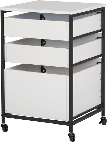 4-layer portable storage organizer box, suitable for bathrooms, kitchens, handicrafts, home offices or laundry rooms. The color is charcoal grey/white.
