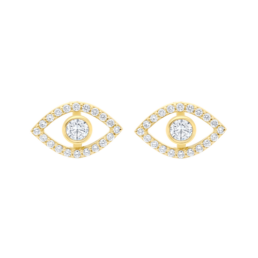 1/2 Carat Diamond Earrings Devil's Eye In 9K