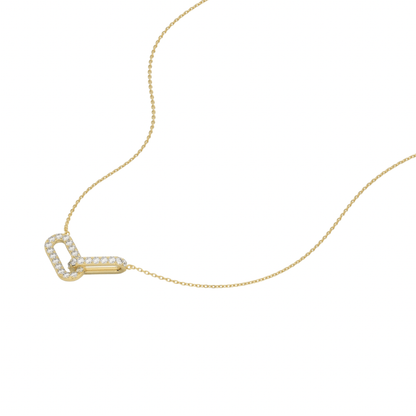 9k yellow gold paperclip chain necklace featured lab grown diamonds, ideal for anniversary gifts
