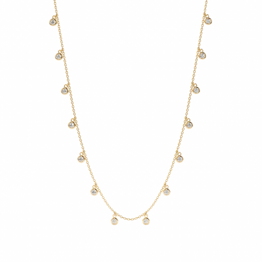 Bezel Set Floating Diamond Necklace (3/10 ctw.) In 9k