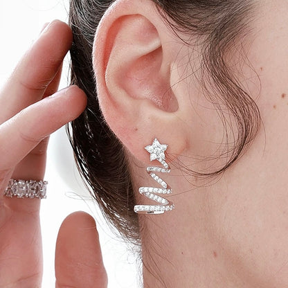 Christmas Tree Cubic Zirconia Stud Earrings