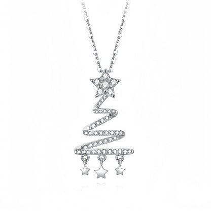 Christmas Tree Zircon Necklace For Women